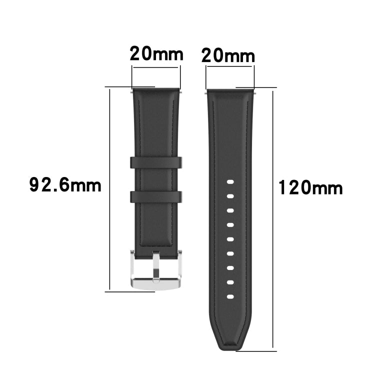 20mm Silicone Leather Replacement Strap Watchband for Samsung Galaxy Watch 3 41mm-Reluova