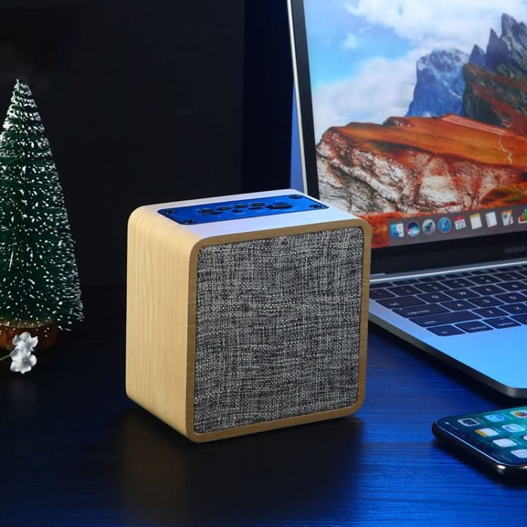 Q4 Wooden Fabric Bluetooth Speaker, Support TF Card & 3.5mm AUX