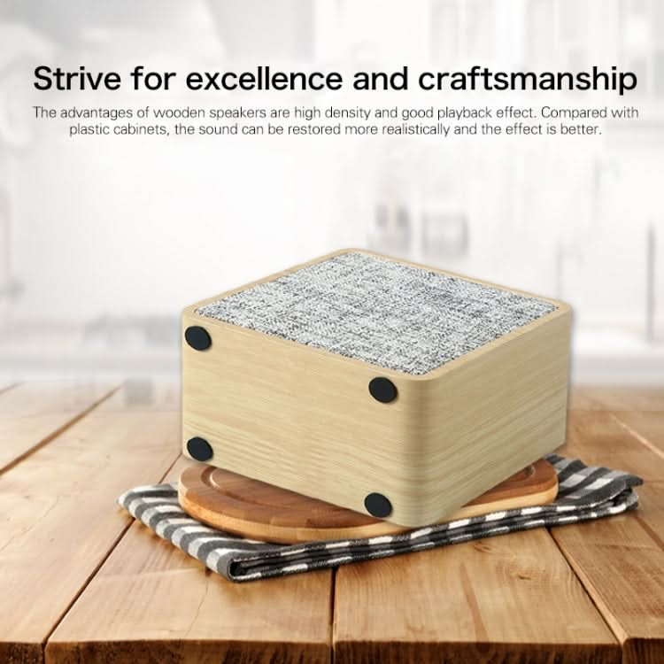 Q4 Wooden Fabric Bluetooth Speaker, Support TF Card & 3.5mm AUX