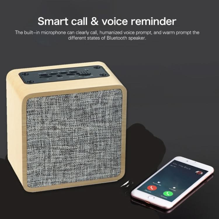 Q4 Wooden Fabric Bluetooth Speaker, Support TF Card & 3.5mm AUX