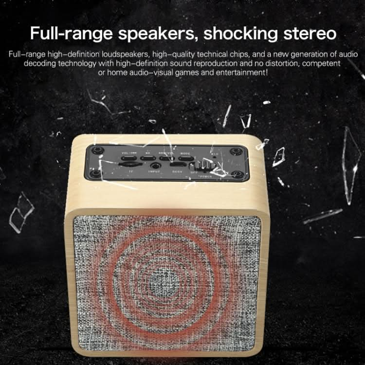 Q4 Wooden Fabric Bluetooth Speaker, Support TF Card & 3.5mm AUX