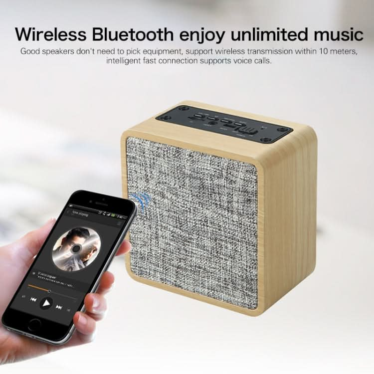 Q4 Wooden Fabric Bluetooth Speaker, Support TF Card & 3.5mm AUX