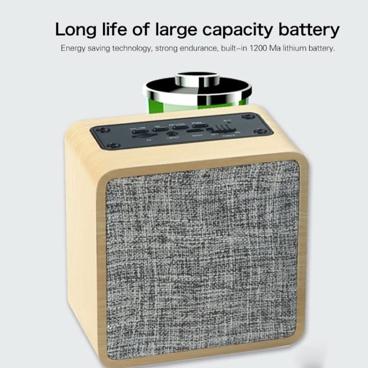 Q4 Wooden Fabric Bluetooth Speaker, Support TF Card & 3.5mm AUX