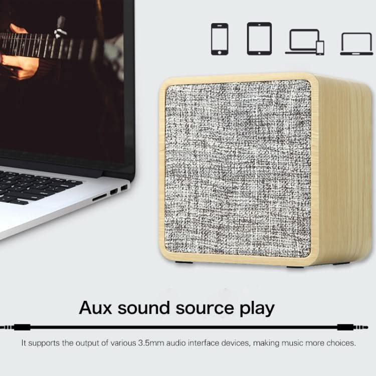 Q4 Wooden Fabric Bluetooth Speaker, Support TF Card & 3.5mm AUX