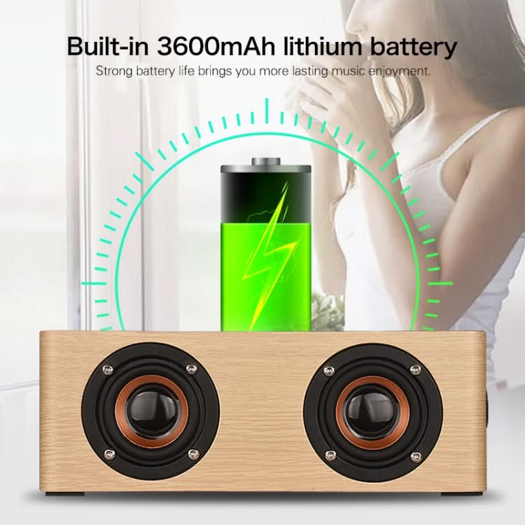 Q5A Multifunctional Wooden Touch Clock Display Wireless Charging Bluetooth Speaker, Support TF Card & U Disk & 3.5mm AUX