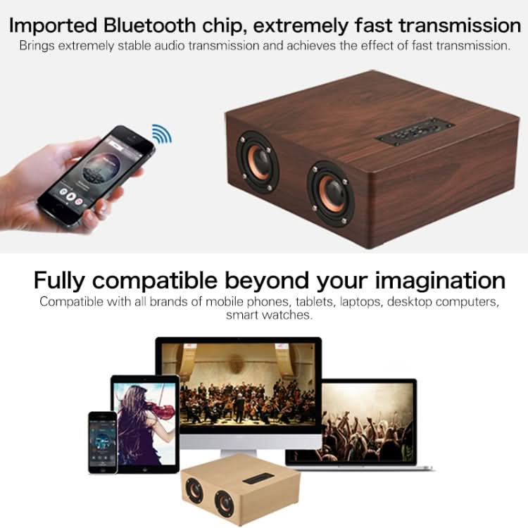 Q5 Wooden Bluetooth Speaker, Support TF Card & 3.5mm AUX