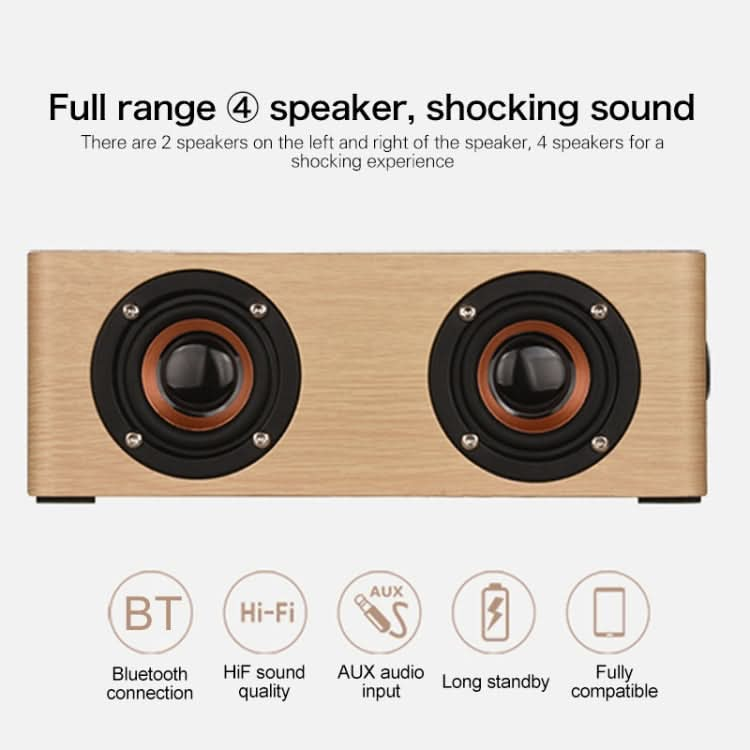 Q5 Wooden Bluetooth Speaker, Support TF Card & 3.5mm AUX