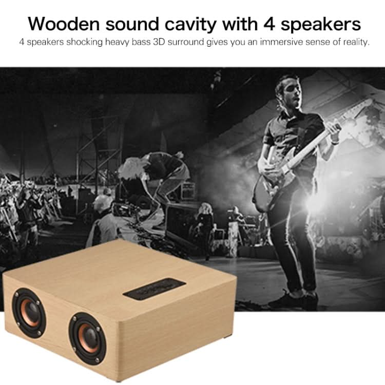 Q5 Wooden Bluetooth Speaker, Support TF Card & 3.5mm AUX