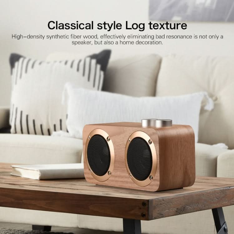 Q7 Subwoofer Wooden Bluetooth Speaker, Support TF Card & U Disk & 3.5mm AUX