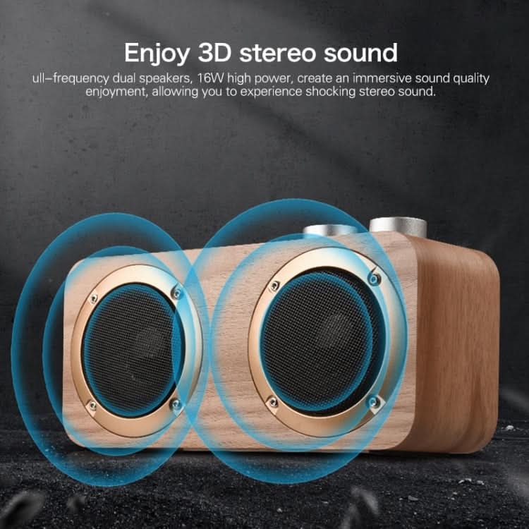 Q7 Subwoofer Wooden Bluetooth Speaker, Support TF Card & U Disk & 3.5mm AUX