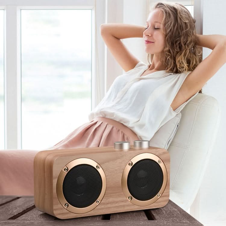 Q7 Subwoofer Wooden Bluetooth Speaker, Support TF Card & U Disk & 3.5mm AUX