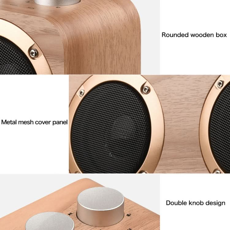 Q7 Subwoofer Wooden Bluetooth Speaker, Support TF Card & U Disk & 3.5mm AUX