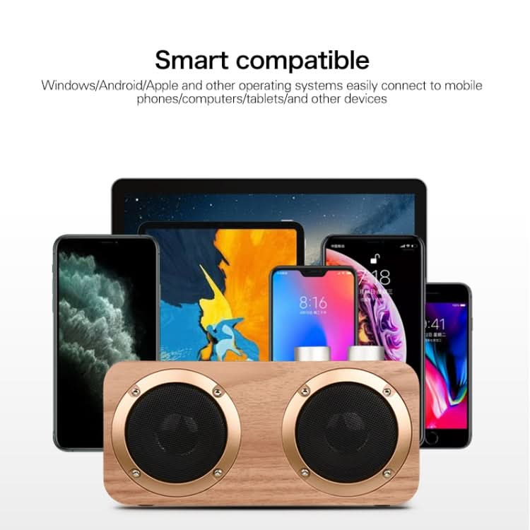 Q7 Subwoofer Wooden Bluetooth Speaker, Support TF Card & U Disk & 3.5mm AUX