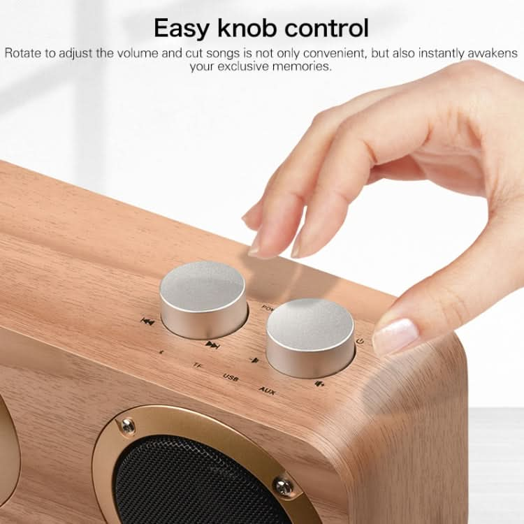 Q7 Subwoofer Wooden Bluetooth Speaker, Support TF Card & U Disk & 3.5mm AUX