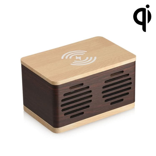 D70 QI Standard Subwoofer Wooden Bluetooth 4.2 Speaker, Support TF Card & 3.5mm AUX