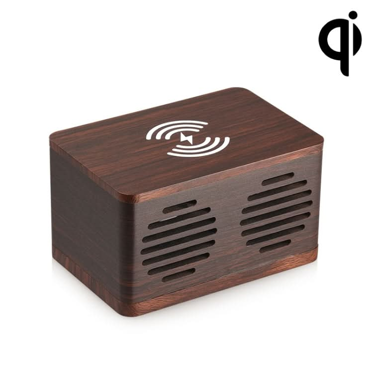 D70 QI Standard Subwoofer Wooden Bluetooth 4.2 Speaker, Support TF Card & 3.5mm AUX