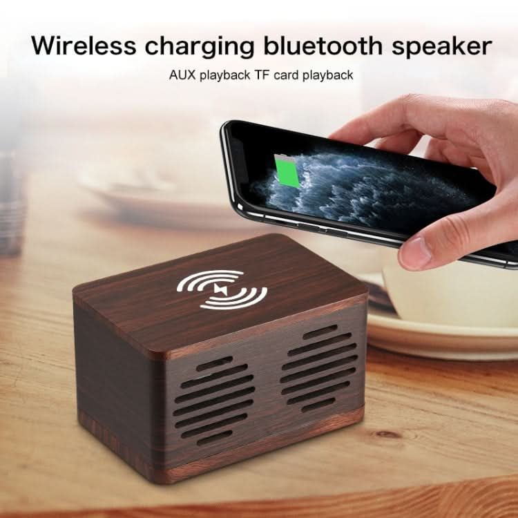 D70 QI Standard Subwoofer Wooden Bluetooth 4.2 Speaker, Support TF Card & 3.5mm AUX