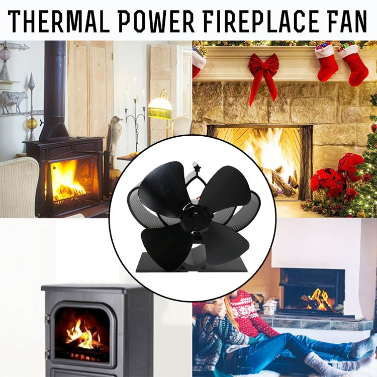 YL201 4-Blade High Temperature Metal Heat Powered Fireplace Stove Fan My Store