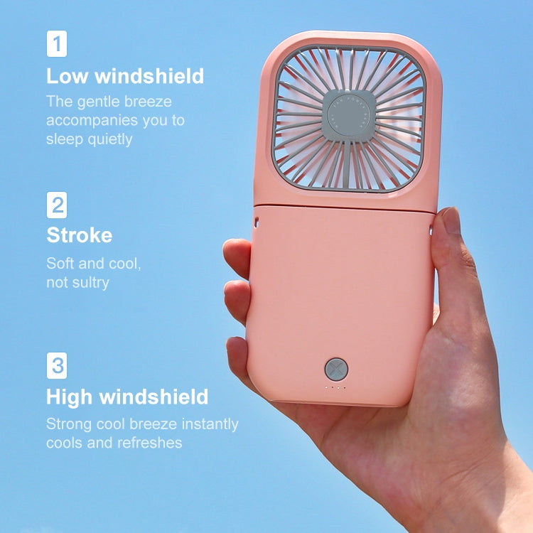 F20 Electroplating Handheld Fan Portable Desktop Folding Mute USB Hanging Neck Fan