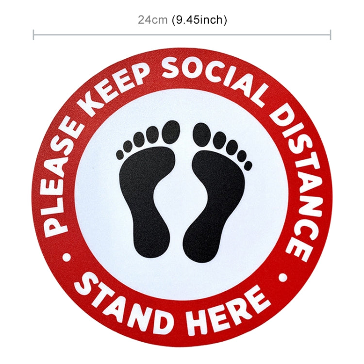 Self-adhesive Waterproof PVC Epidemic Prevention Social Distance Floor Stickers, Length：24cm My Store