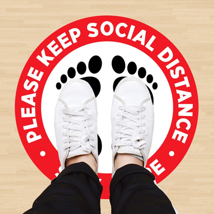 Self-adhesive Waterproof PVC Epidemic Prevention Social Distance Floor Stickers, Length：24cm My Store