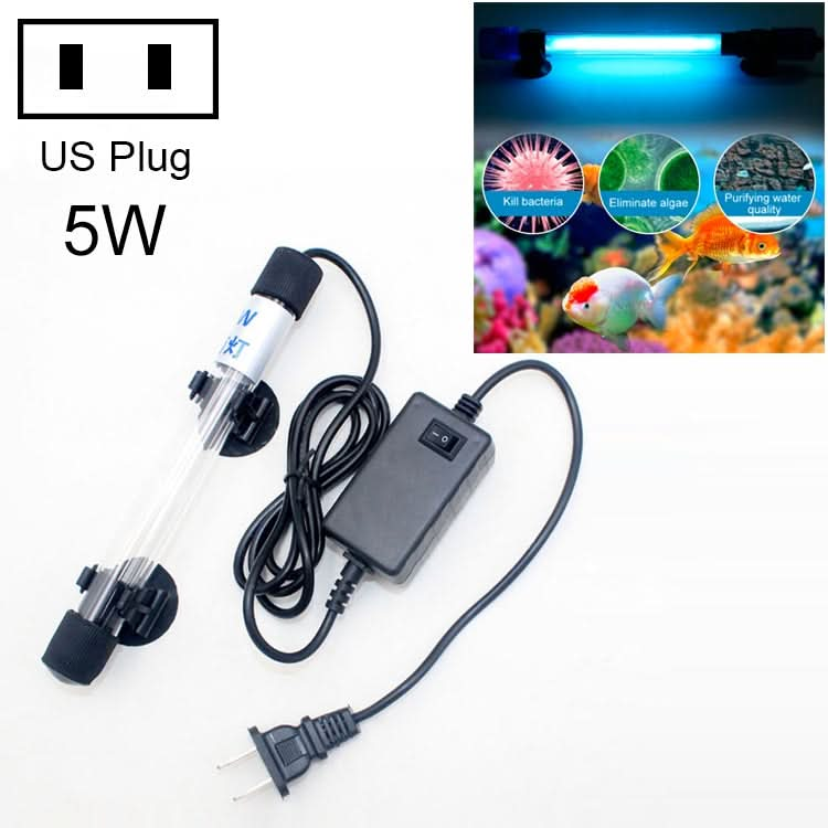 110V 5W UV Ultraviolet Algae Disinfection Fish Tank Lamp, US Plug - Reluova