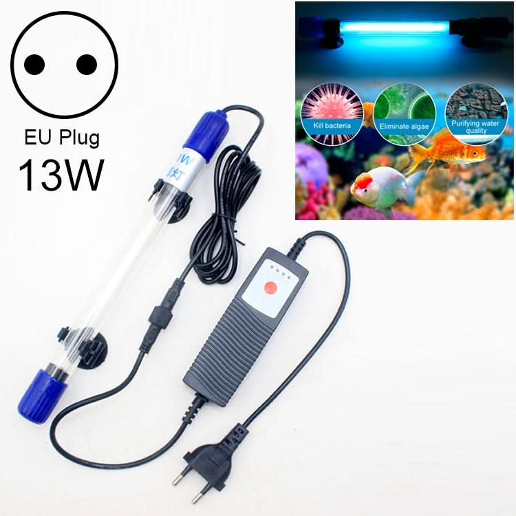 220V 13W UV Ultraviolet Algae Disinfection Fish Tank Lamp, Timed Version, EU Plug - Reluova