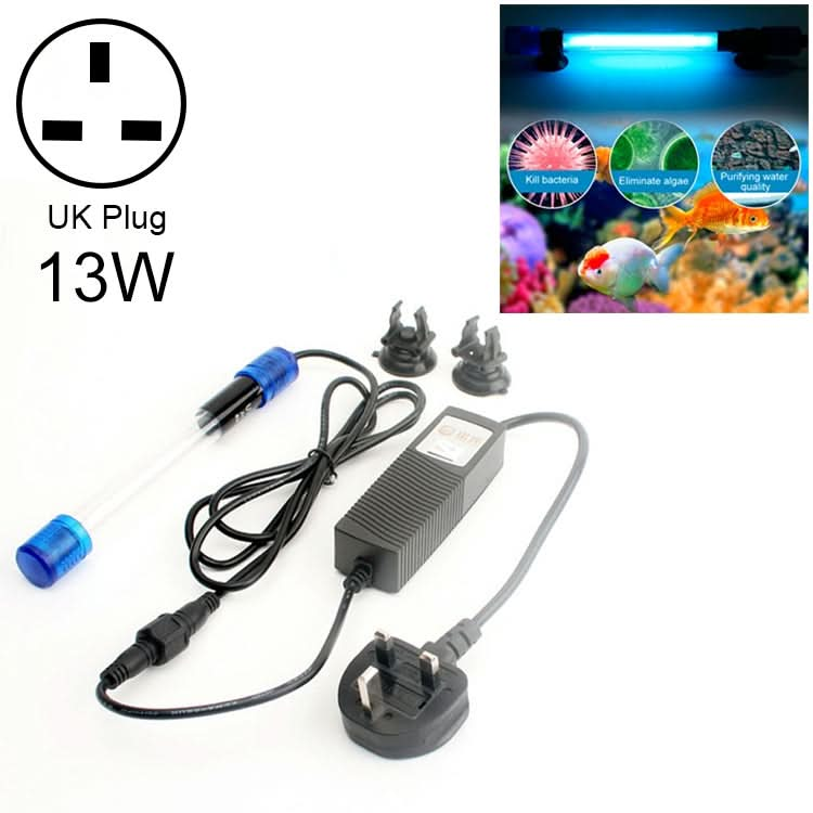 13W UV Four-core Ultraviolet Algae Disinfection Fish Tank Lamp, UK Plug - Reluova