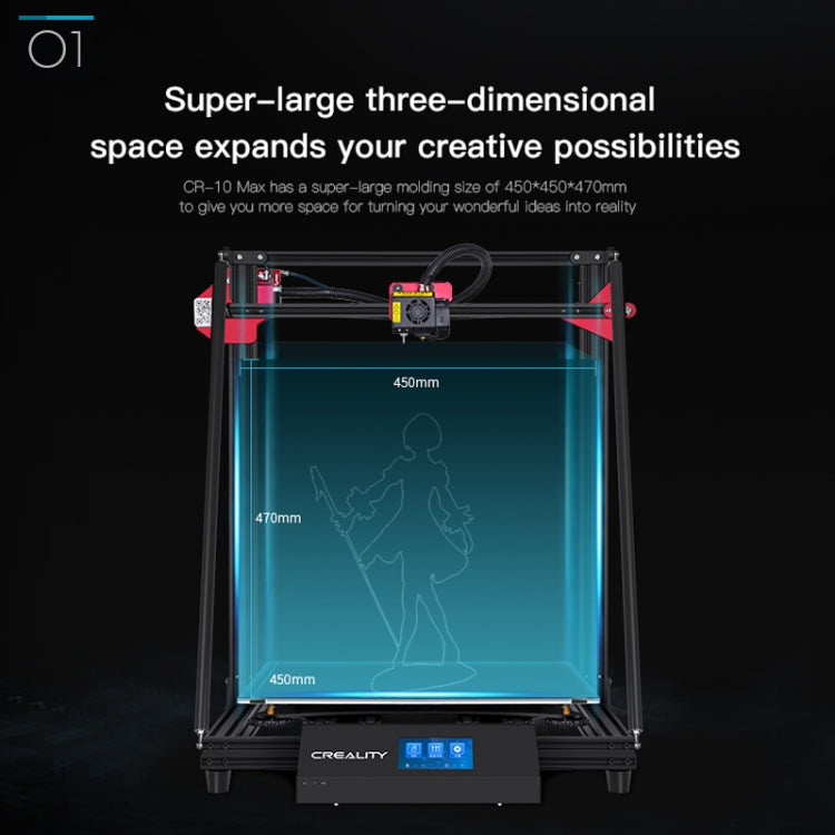 CREALITY CR-10 Max 750W Automatic Leveling Golden Triangle DIY 3D Printer, Print Size : 45 x 45 x 47cm, AU Plug