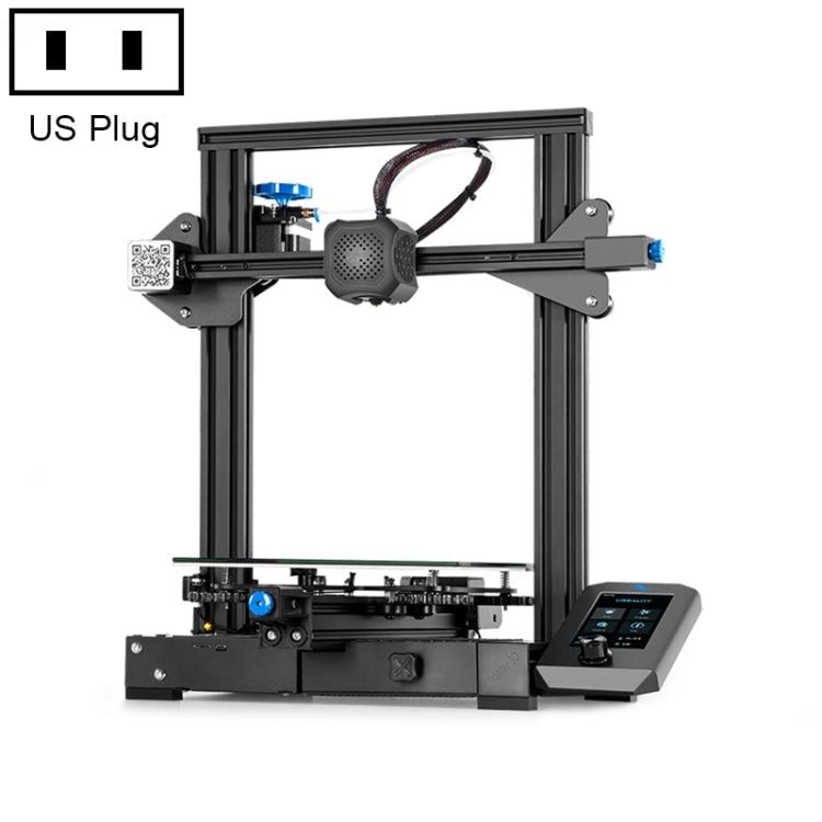 CREALITY Ender-3 V2 Craborundom Glass Platform Ultra-silent DIY 3D Printer, Print Size : 22 x 22 x 25cm, EU Plug