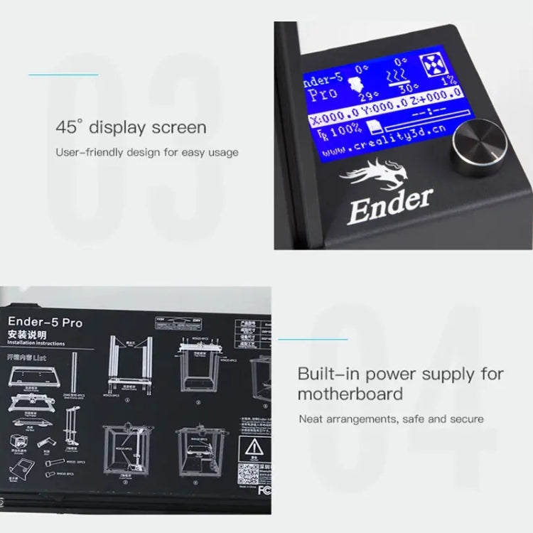 CREALITY Ender-5 Pro Silent Mainboard Double Y-axis DIY 3D Printer, Print Size : 22 x 22 x 30cm, US Plug