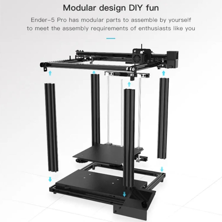 CREALITY Ender-5 Pro Silent Mainboard Double Y-axis DIY 3D Printer, Print Size : 22 x 22 x 30cm, US Plug