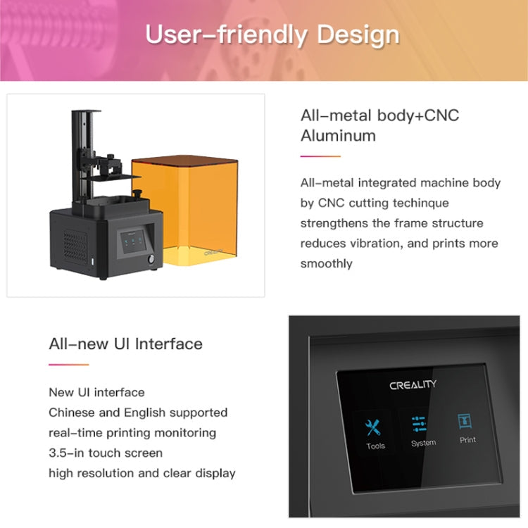 CREALITY LD-002R 2K LCD Screen Resin DIY 3D Printer, Print Size : 11.9 x 6.5 x 16cm, AU Plug