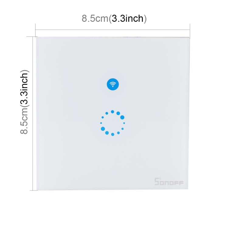 Sonoff  Touch 86mm 1 Gang Tempered Glass Panel Wall Switch Smart Home Light Touch Switch, Compatible with Alexa and Google Home, AC 90V-250V 400W 2A My Store