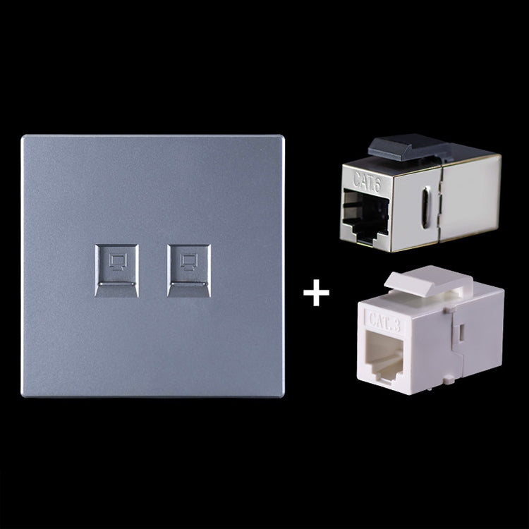 CAT.6 Shielded Pass-through Network Module, Dual Ports Panel + Shielded Pass-through + Telephone Socket My Store