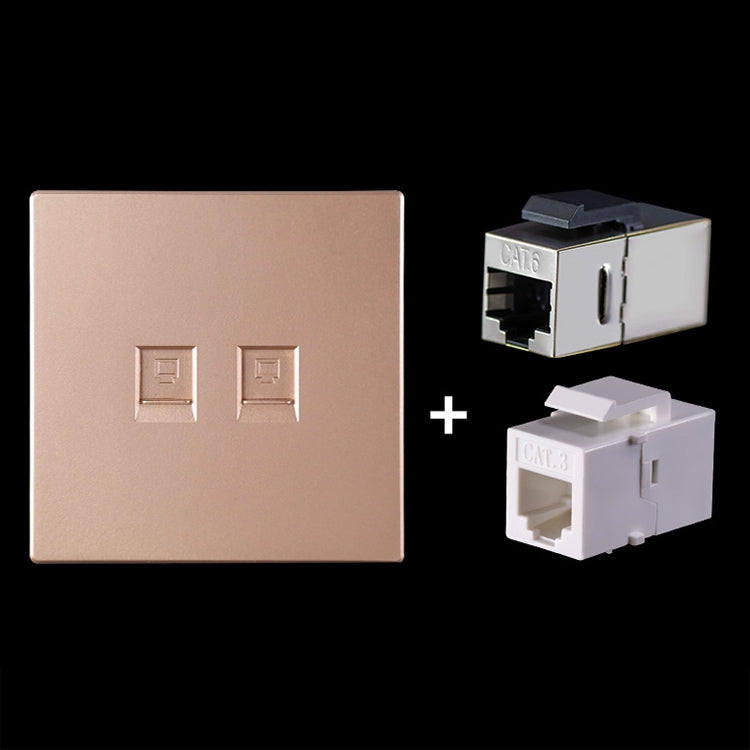 CAT.6 Shielded Pass-through Network Module, Dual Ports Panel + Shielded Pass-through + Telephone Socket My Store