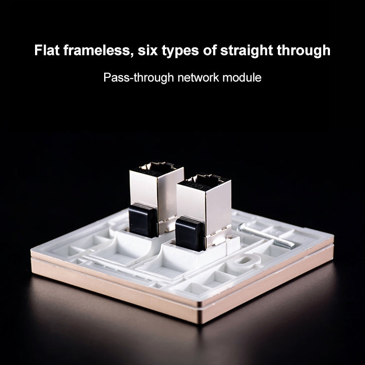 CAT.6 Shielded Pass-through Network Module, Dual Ports Panel + Shielded Pass-through + Telephone Socket My Store