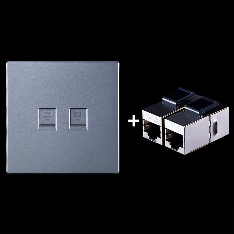 CAT.6 Shielded Pass-through Network Module, Dual Ports Panel + Shielded Pass-through