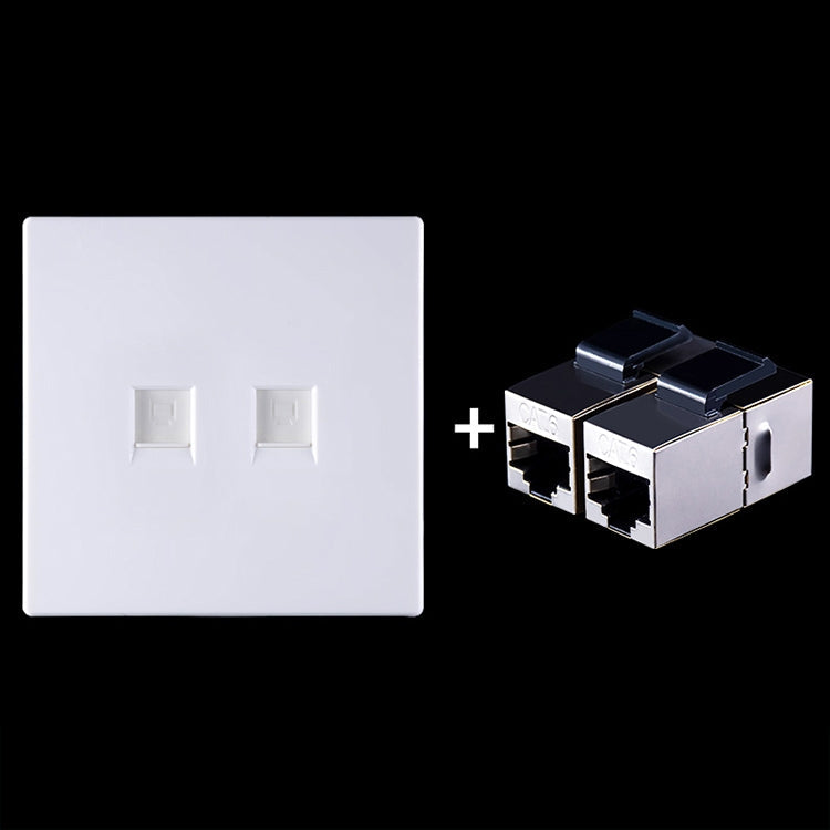 CAT.6 Shielded Pass-through Network Module, Dual Ports Panel + Shielded Pass-through