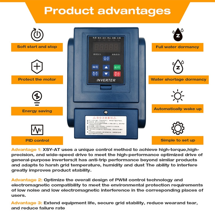 HY2-1500X 1.5KW 220V Single-phase Input Single-phase Output Constant Pressure Water Supply Inverter