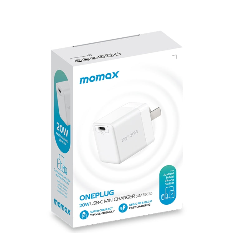 MOMAX UM35 PD 20W USB-C / Type-C Fast Charger Power Adapter, CN Plug My Store