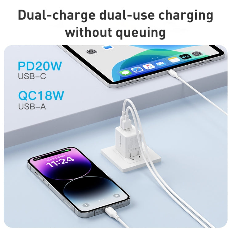 MOMAX UM36 PD 20W USB-C / Type-C + USB Fast Charger Power Adapter, CN Plug My Store