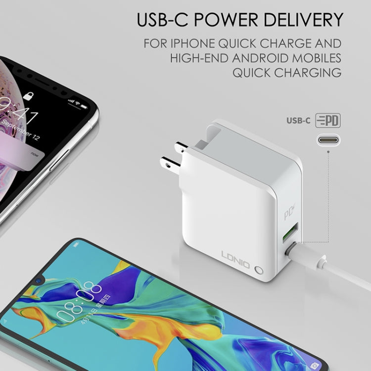 LDNIO A4403C 30W PD + Auto-id Foldable Fast Travel Charger with 1m USB-C / Type-C Cable, AU Plug My Store