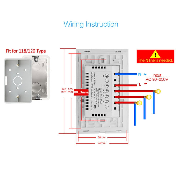 WS-US-01 EWeLink APP & Touch Control 2A 1 Gang Tempered Glass Panel Smart Wall Switch, AC 90V-250V, US Plug My Store