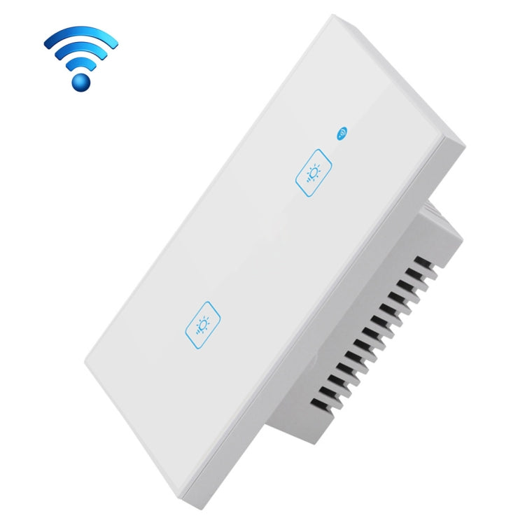 WS-US-02 EWeLink APP & Touch Control 2A 2 Gangs Tempered Glass Panel Smart Wall Switch, AC 90V-250V, US Plug My Store