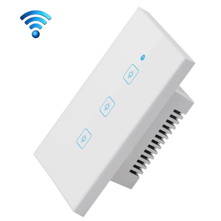 WS-US-03 EWeLink APP & Touch Control 2A 3 Gangs Tempered Glass Panel Smart Wall Switch, AC 90V-250V, US Plug My Store