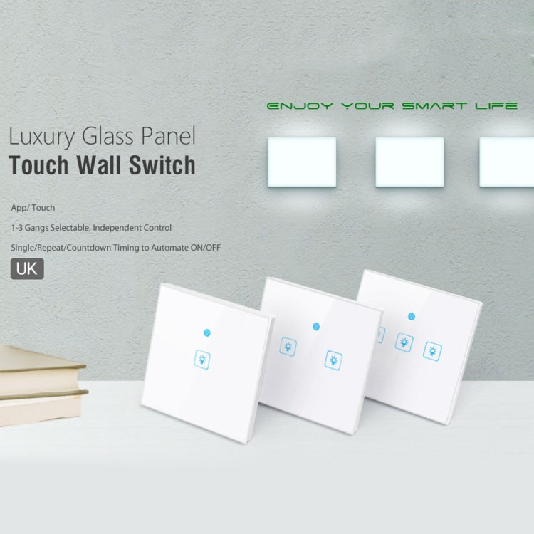 WS-UK-01 EWeLink APP & Touch Control 2A 1 Gang Tempered Glass Panel Smart Wall Switch, AC 90V-250V, UK Plug My Store