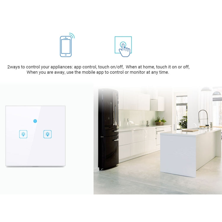 WS-UK-01 EWeLink APP & Touch Control 2A 1 Gang Tempered Glass Panel Smart Wall Switch, AC 90V-250V, UK Plug My Store