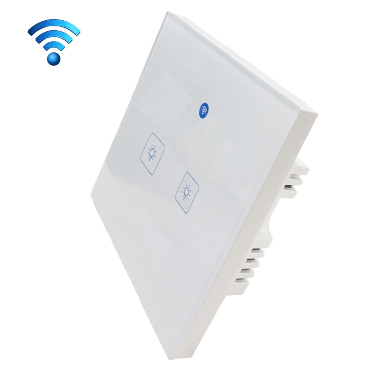 WS-UK-02 EWeLink APP & Touch Control 2A 2 Gangs Tempered Glass Panel Smart Wall Switch, AC 90V-250V, UK Plug My Store