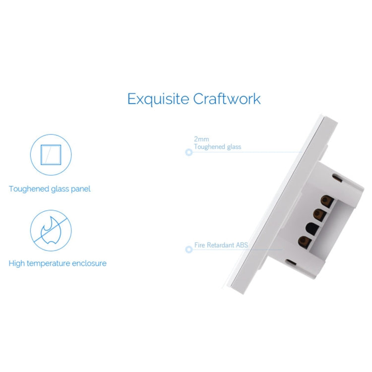 WS-EU-01 EWeLink APP & Touch Control 2A 1 Gang Tempered Glass Panel Smart Wall Switch, AC 90V-250V, EU Plug My Store